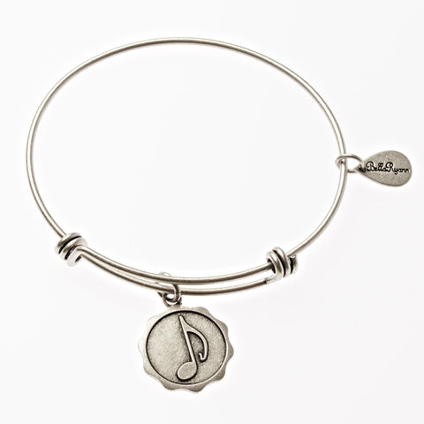 Music Note Expandable Bangle Charm Bracelet