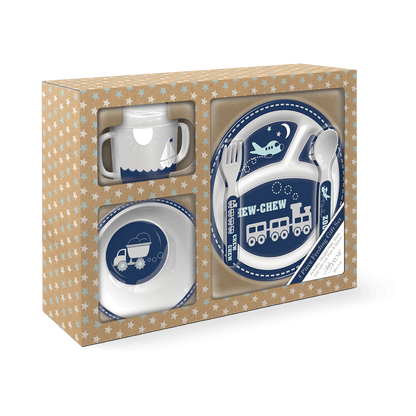 Lady Jayne "Chew Chew" Train and Plane Baby Feeding Gift Set