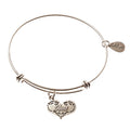 Aunt Silver Expandable Bangle Charm Bracelet