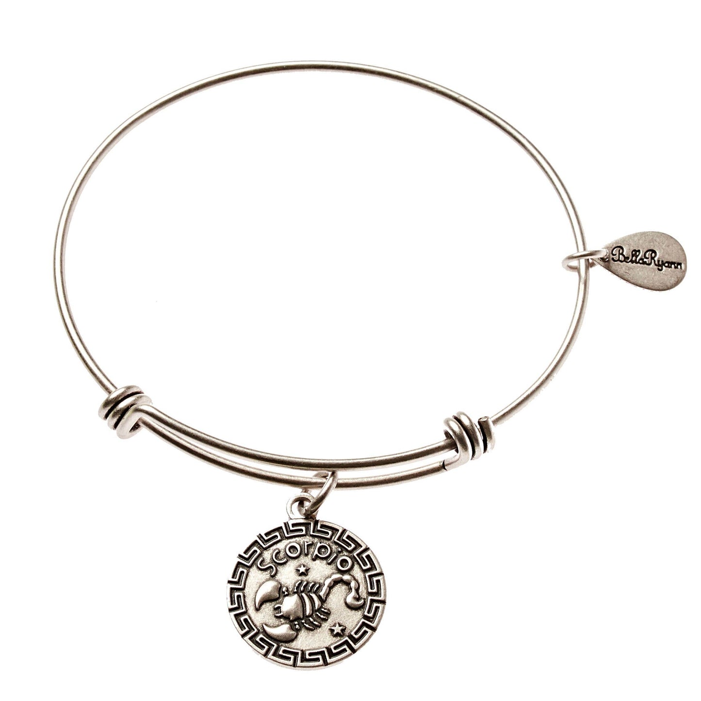 Scorpio Zodiac Expandable Silver Bangle Charm Bracelet