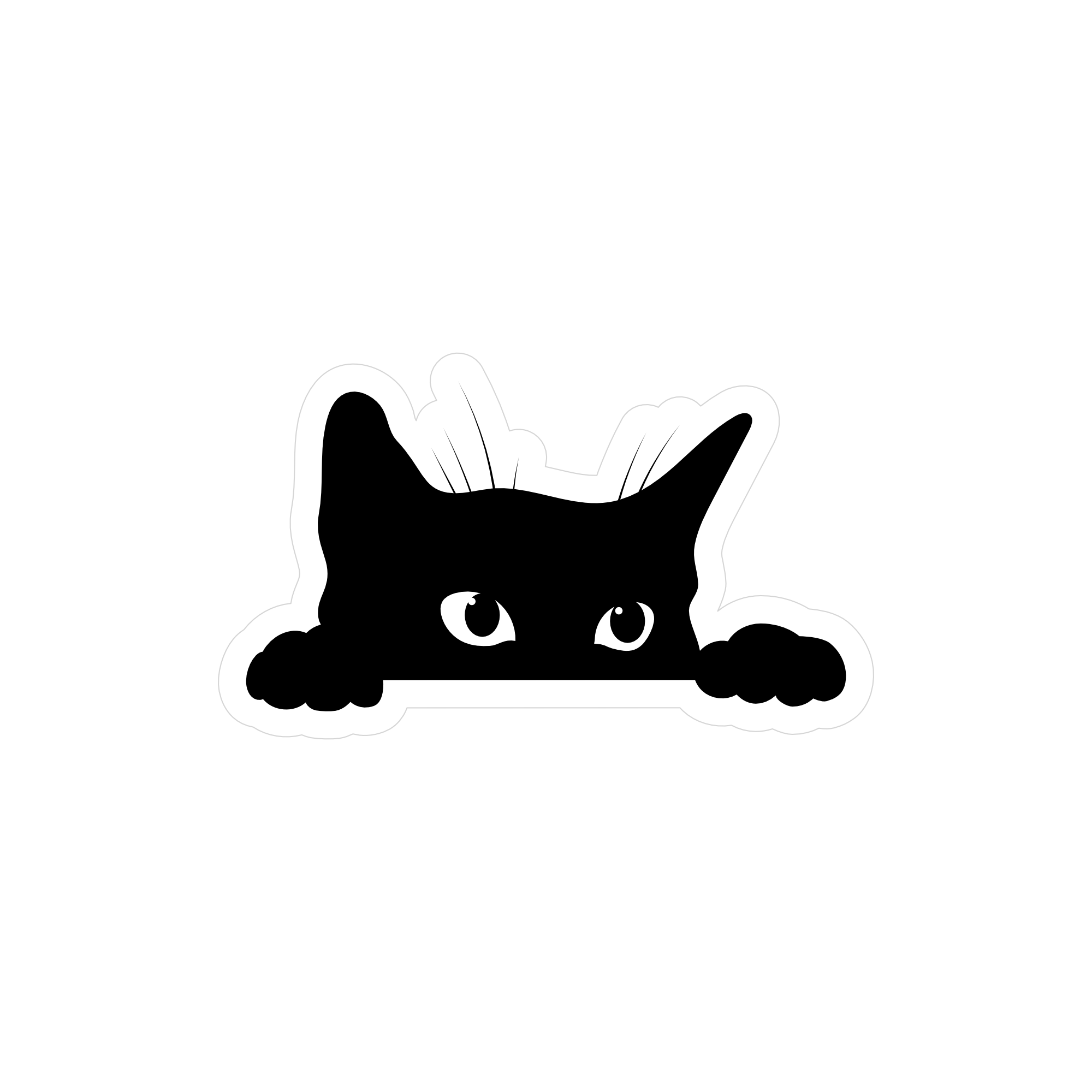 Juju and Moxie Co. - Sneaky Kitty Clear Vinyl Sticker