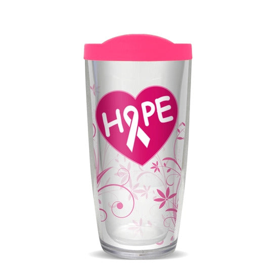 16oz Breast Cancer Awareness w/ Neon Pink Lid