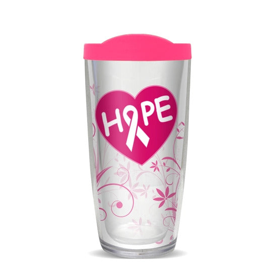 Breast Cancer Awareness Tumbler w/ Neon Pink Lid
