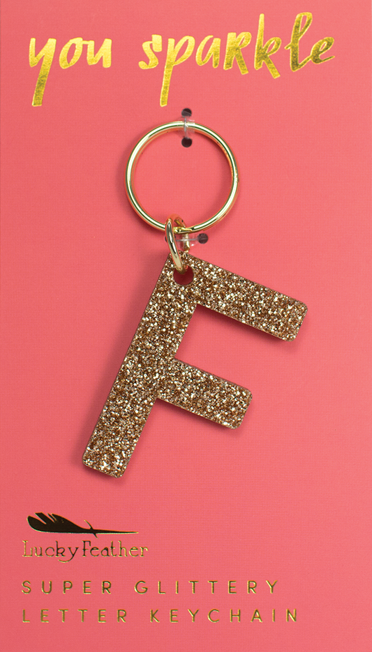 Glitter Keychain - Letter - F