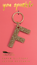 F Glitter Keychain