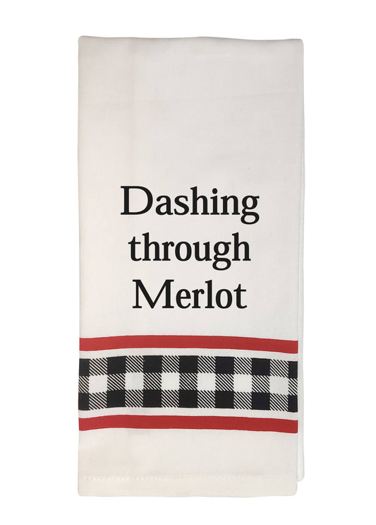 Dashing through merlot towel