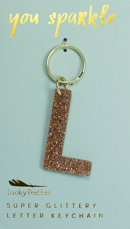 Glitter Keychain - Letter - L