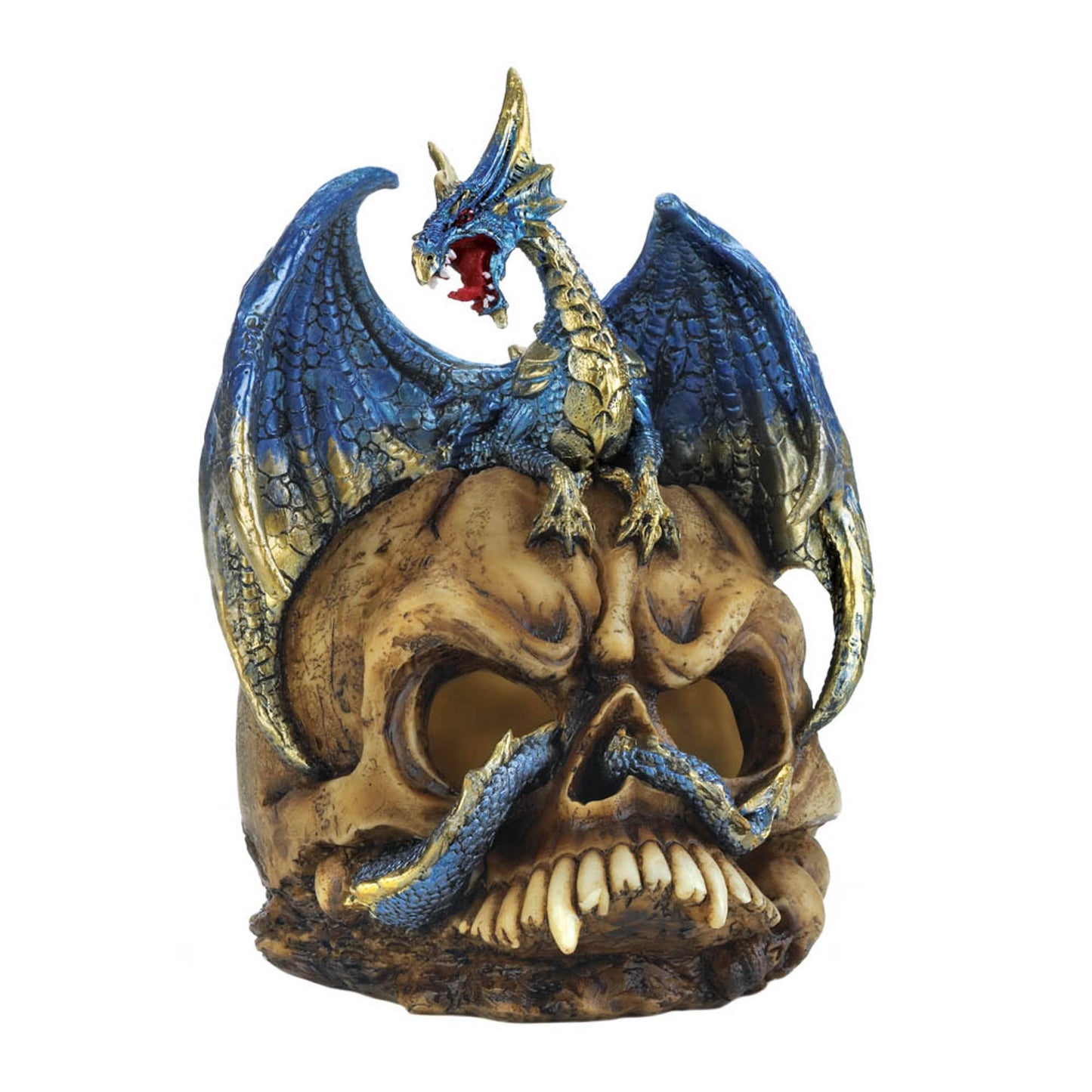 Zingz & Thingz - Blue Dragon and Skull Statue