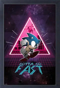 Sonic Neon Space Framed Print Gotta Go Fast