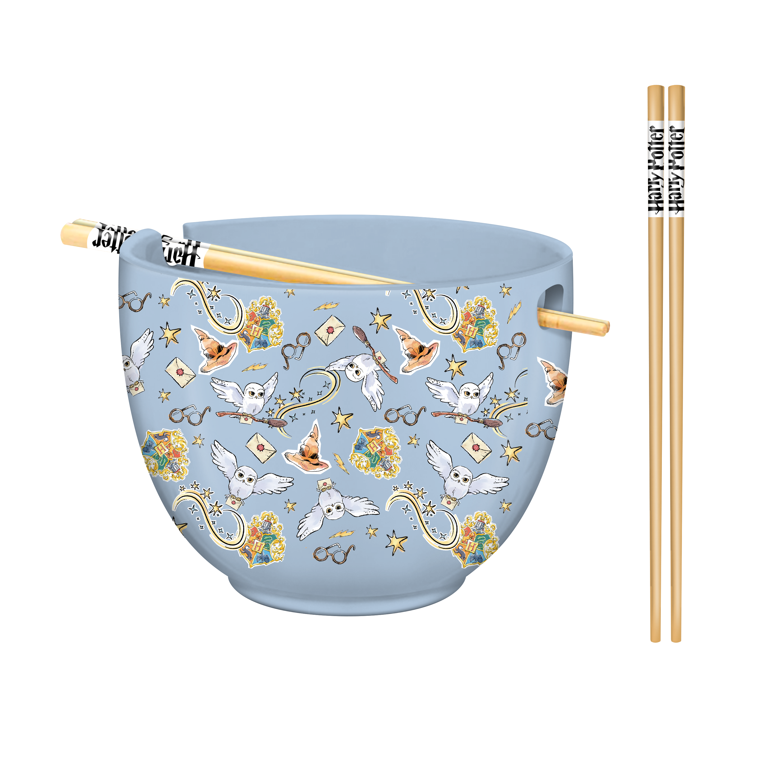 Harry Potter Hedwig Ceramic Ramen Bowl with Chopsticks
