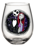 Nightmare Before Christmas Jack and Sally Swirl Tear Drop Glass