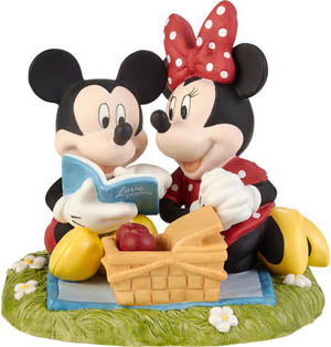 Precious Moments "Life With You Is Always A Picnic" Disney Mickey Mouse And Minnie Mouse Figurine