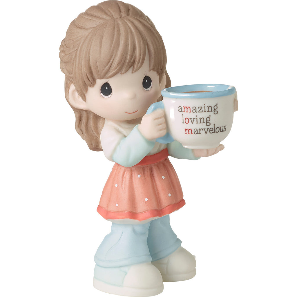 Mom, You're Amazing, Loving, Marvelous Brunette Girl Precious Moments Figurine