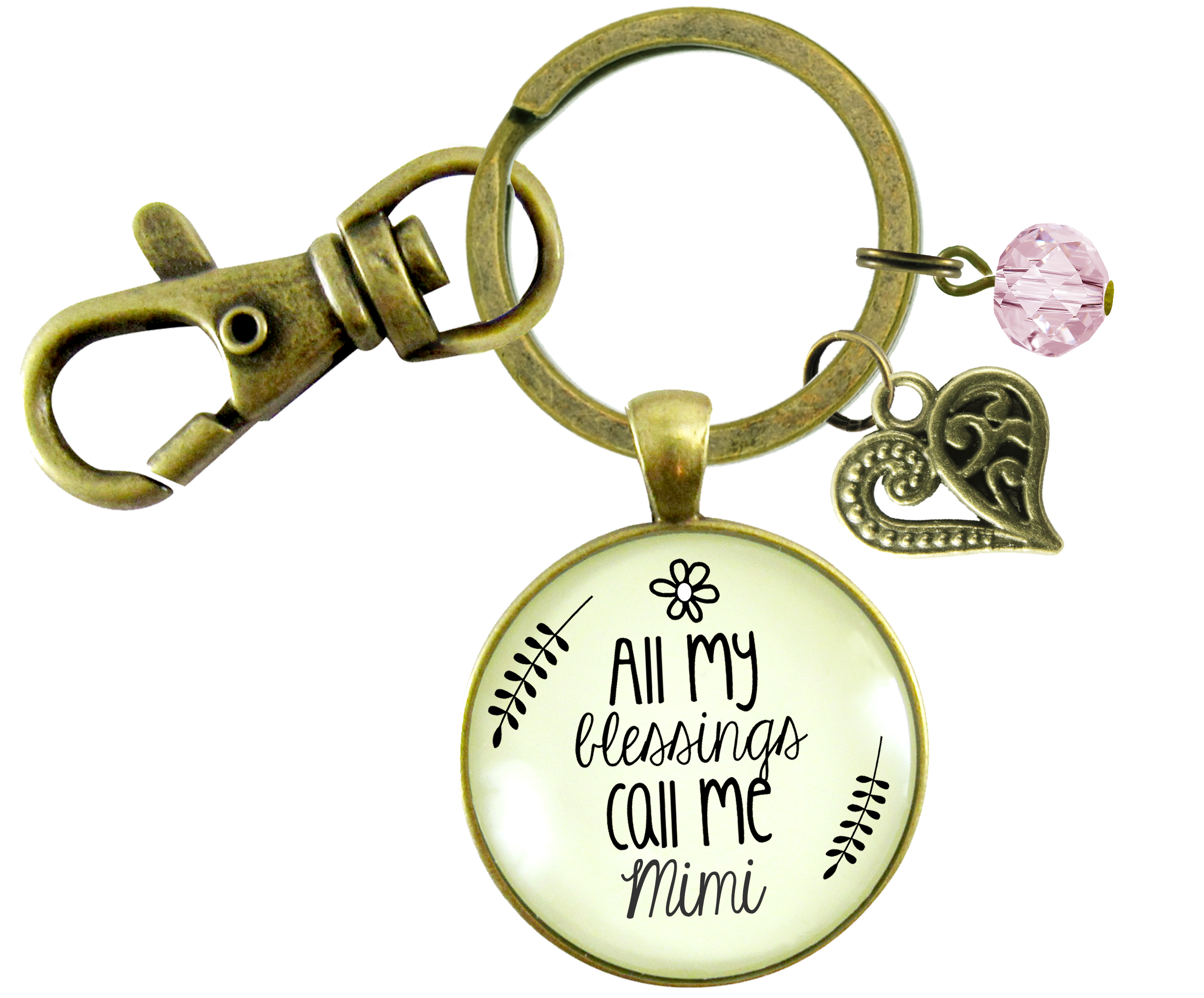 Mimi Keychain All My Blessings Sweet Mimi Grandma Womens