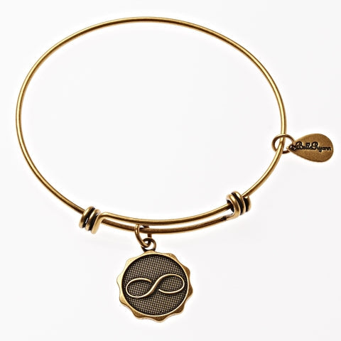 Infinity Sign Gold Expandable Bangle Charm Bracelet
