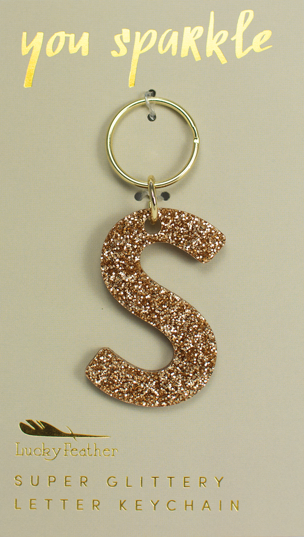 S Glitter Keychain