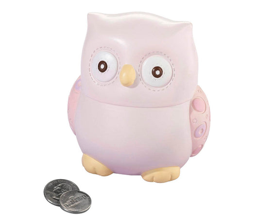 Pink Owl Baby Coin Bank
