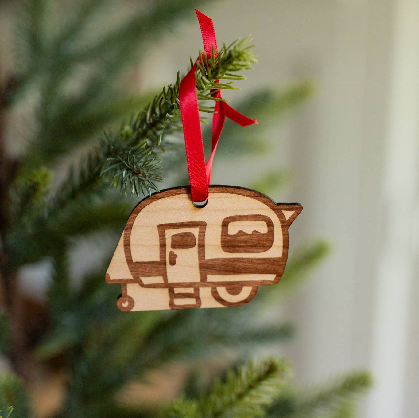 Camper Wood Ornament - Happy Camper Ornament