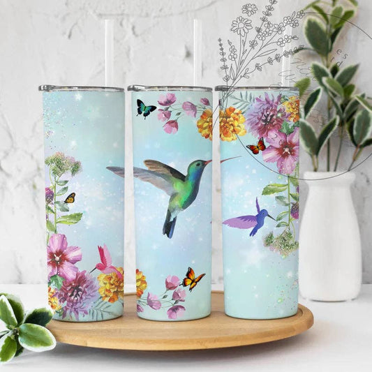 Hummingbird and Butterfly Tumbler