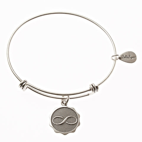 Infinity Sign Silver Expandable Bangle Charm Bracelet