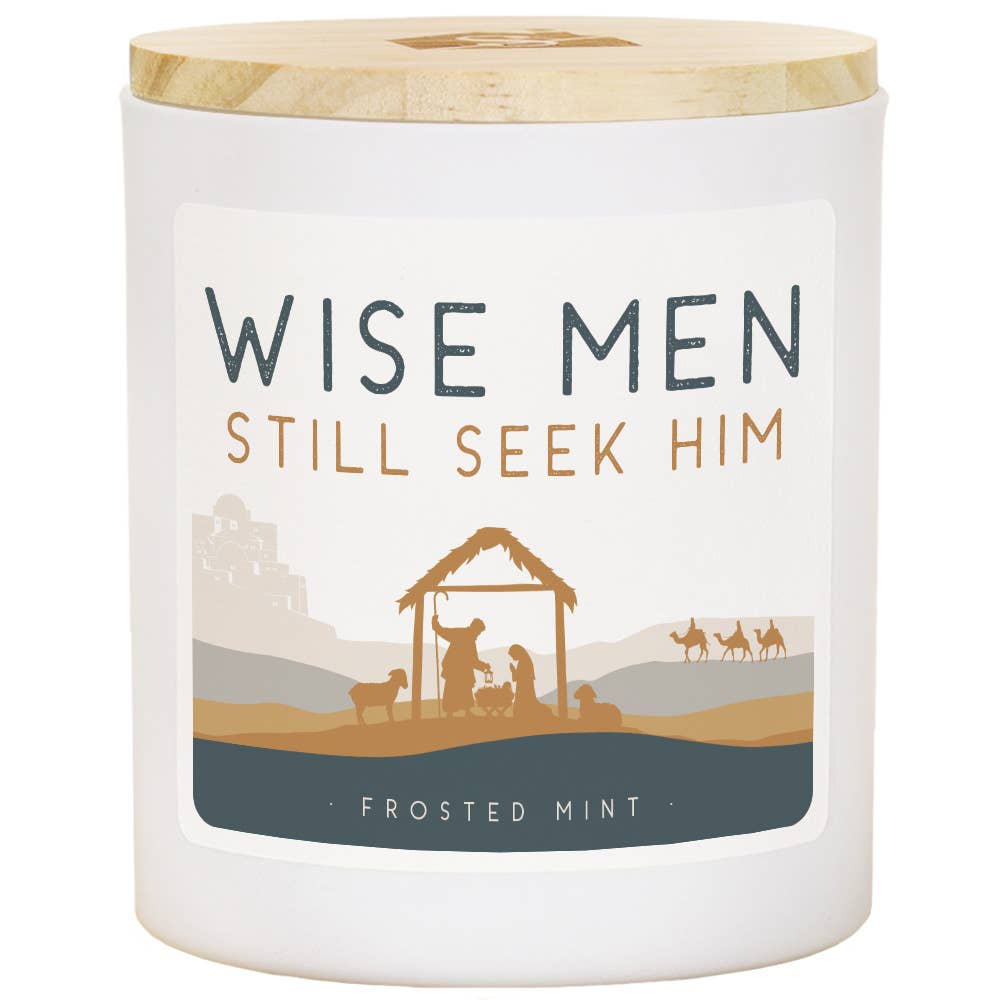 Wise Men Still Seek Him..Frosted Mint Candle