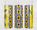 Sunflower Stripes Tumbler