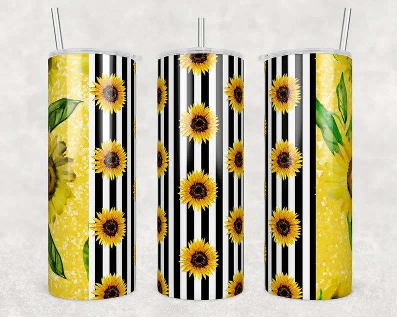 Sunflower Stripes Tumbler