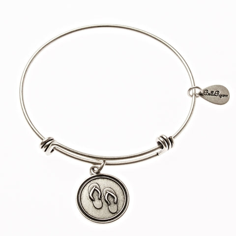 Flip Flops Expandable Bangle Charm Bracelet