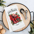 Happy Holidays Red Boots Towel
