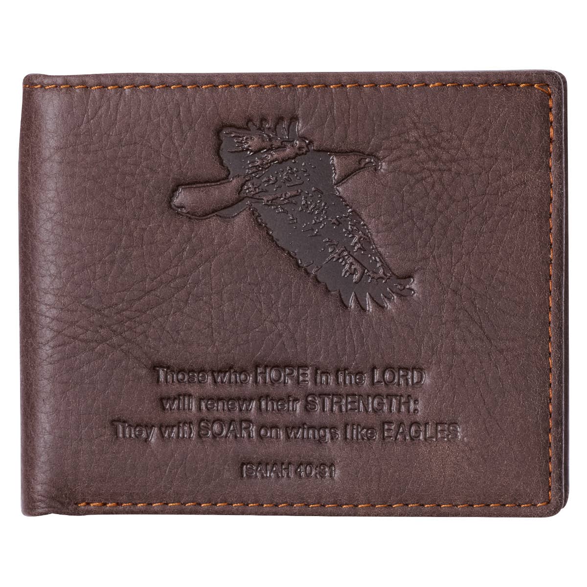 Wings Like Eagles Dark Brown Genuine Leather Wallet