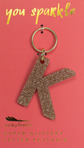 K Glitter Keychain