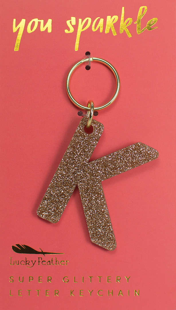 K Glitter Keychain