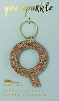 Q Glitter Keychain
