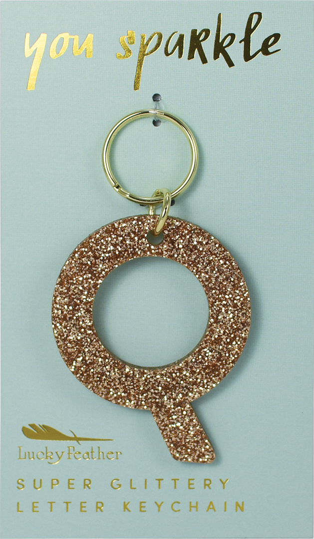 Q Glitter Keychain