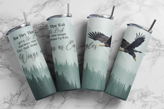 Drifting Dogwood Designs - Isaiah 40:31 Wait Upon The Lord Tumbler