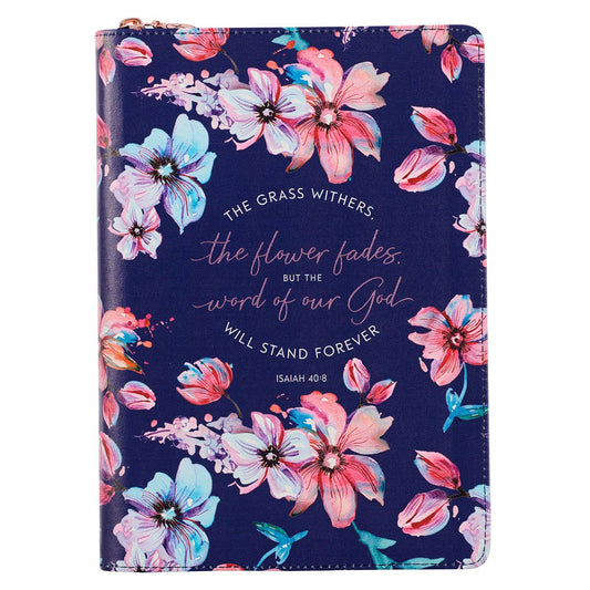 The Grass Withers..Floral Faux Leather Journal