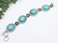 Turquoise Concho Link Bracelet with Toggles