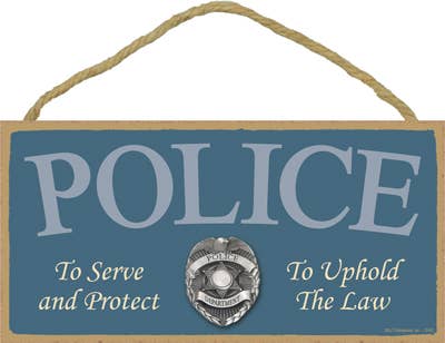 Police Wood Sign
