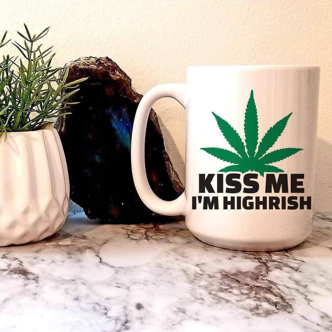 Crafty Casey's - Kiss Me I'm Highrish-Ceramic- Coffee Mug