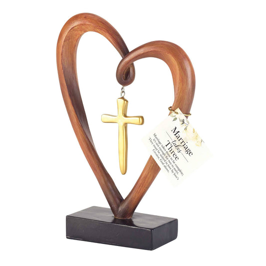 Marriage Takes Three Heart Gold Cross