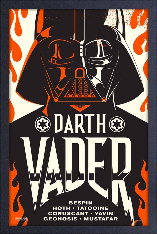Rock Poster Darth Vader World Tour Framed Print