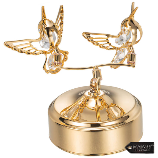 Music Box with Double Hummingbird 24K Gold Plated