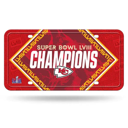 Kansas City Chiefs Super Bowl LVIII Champs Metal Auto Tag