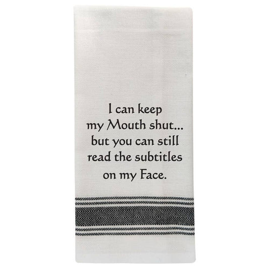 I can keep my mouth shut...kitchen towel
