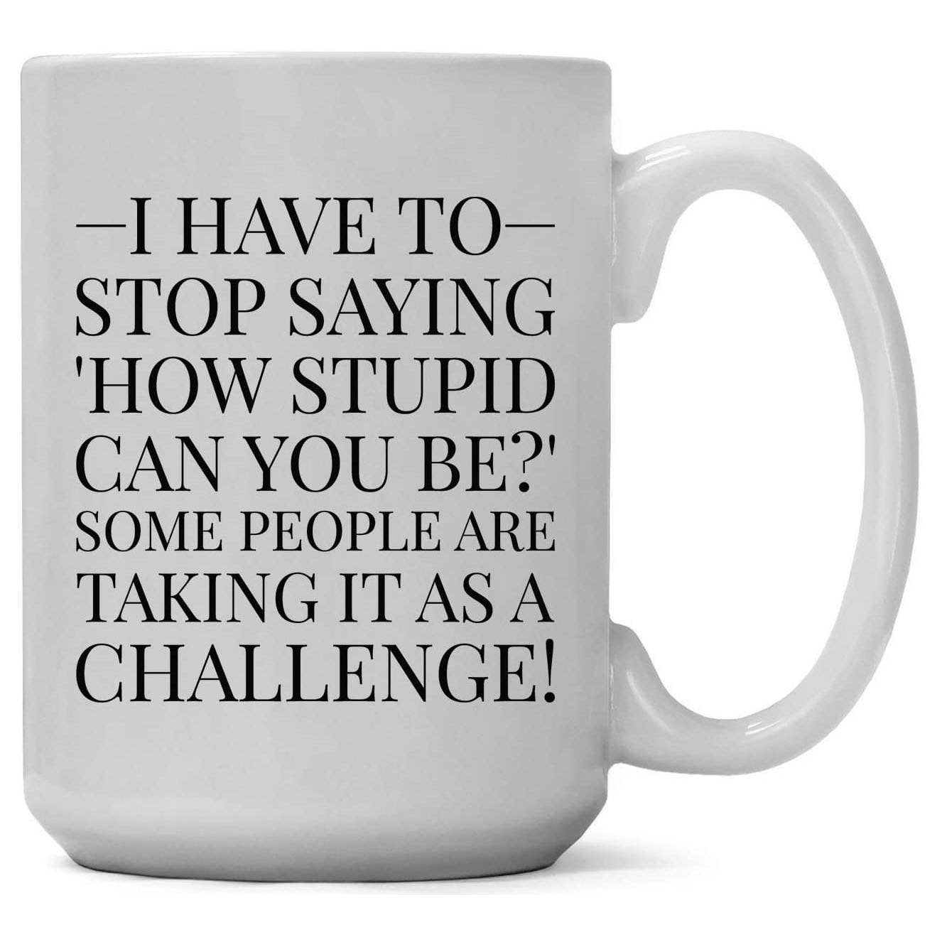 I Have to Stop Saying, How Stupid Can You Be? Mug