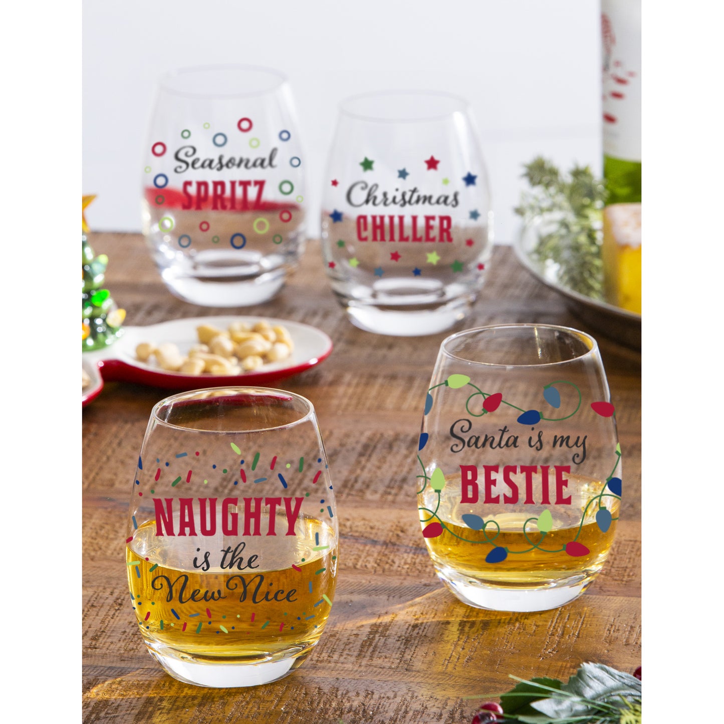 Naughty is the New Nice Stemless Wine Glass