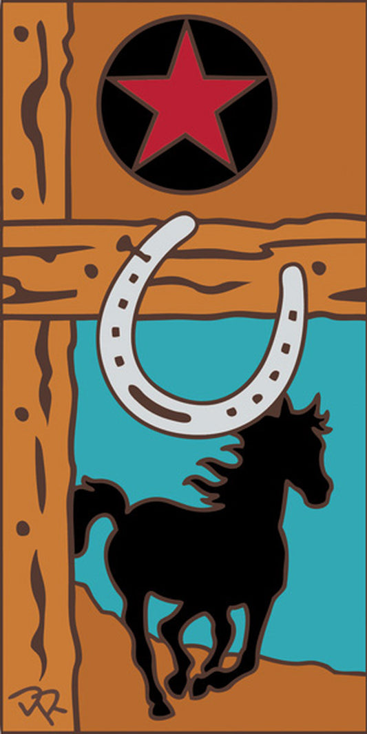3x6 Tile Horse and Horseshoe Terracotta