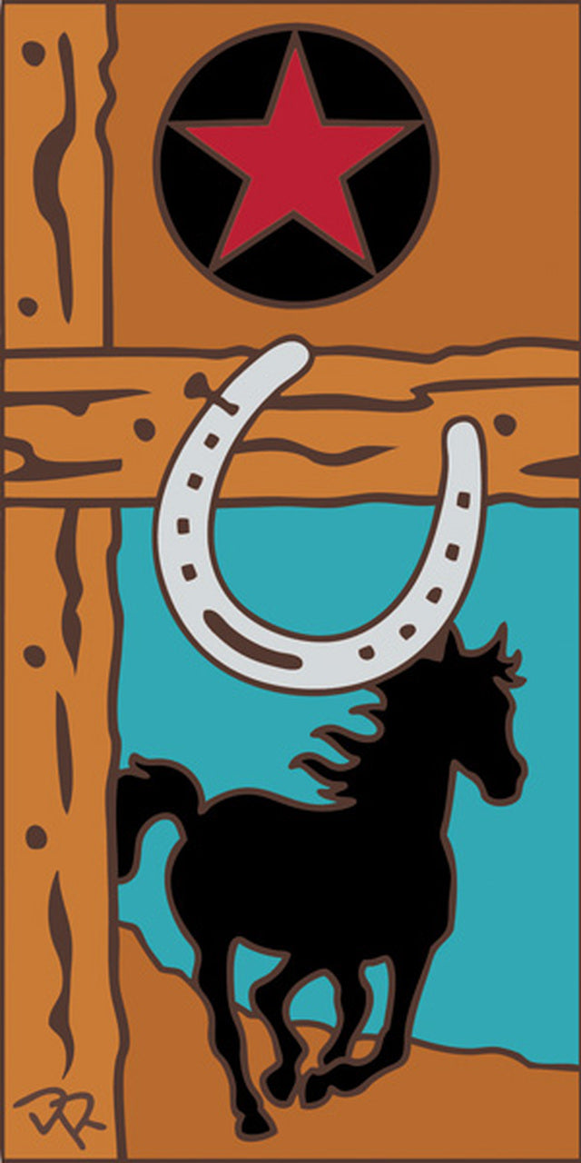 Horse and Horseshoe Teracotta Tile