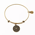 Snowflake Christmas Gold Expandable Bangle Charm Bracelet