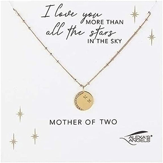 Moon and Stars Mother of Two Necklace